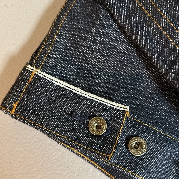 ⭐️ BRAVE STAR ⭐️ Ironside Selvedge DENIM Jacket Work Trucker Biker MADE IN USA - Picture 9 of 14